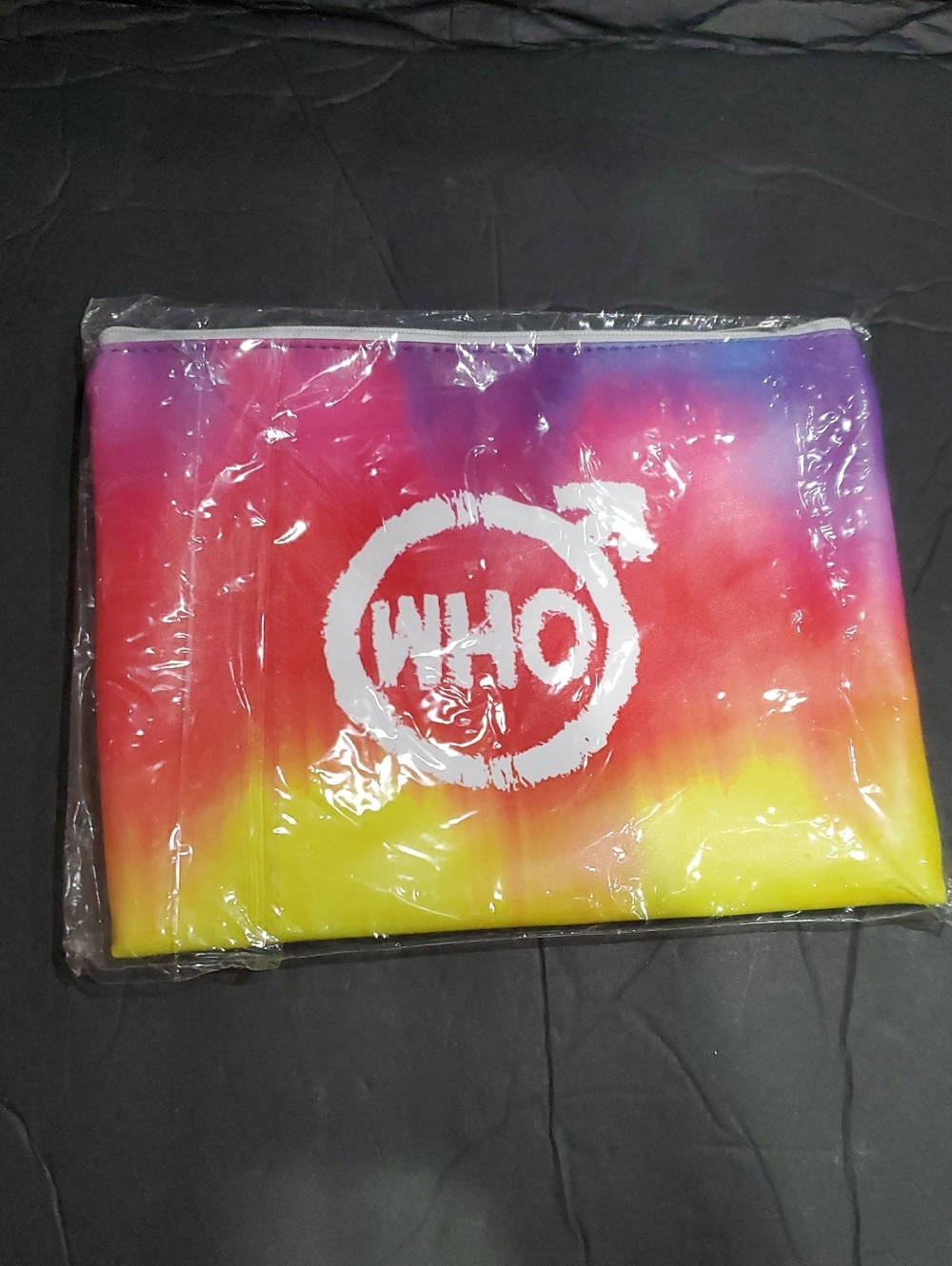 The Who tie dye watercolor psychedelic effect travel makeup cosmetics bag new